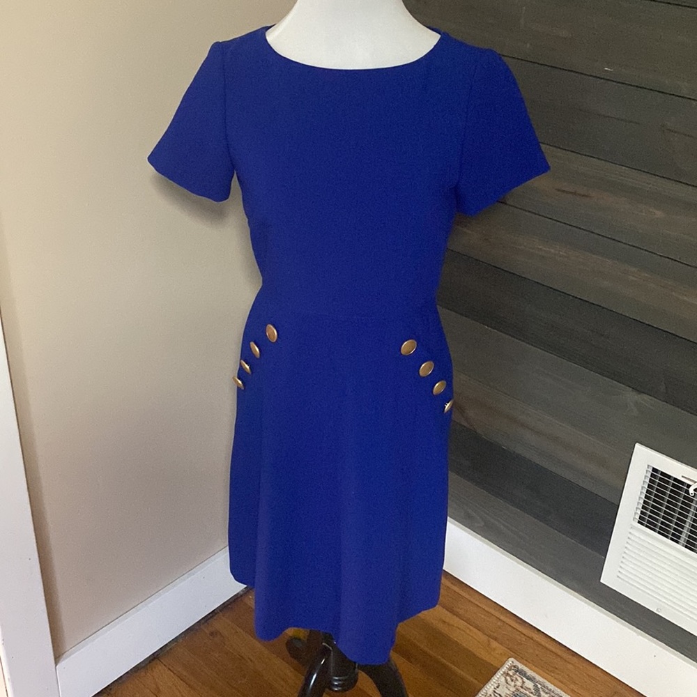 Royal Blue Short-Sleeve Dress